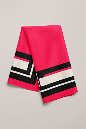 E47 Kadın Kırmızı Kare Desenli 50x50 Bandana HYL DG01524-22