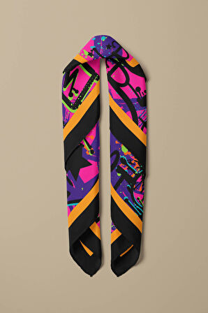 B35 Kadın Pembe The X Desenli 50x50 Bandana DG0823-22