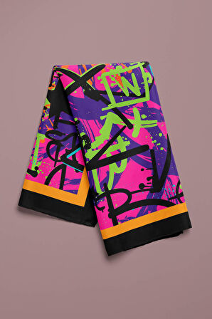 B35 Kadın Pembe The X Desenli 50x50 Bandana DG0823-22