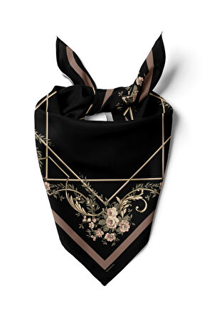 Kadın Yeşil Divan Desenli 50x50 Bandana HYL DG0963-22