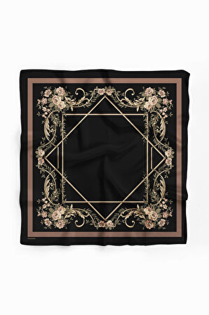 Kadın Yeşil Divan Desenli 50x50 Bandana HYL DG0963-22
