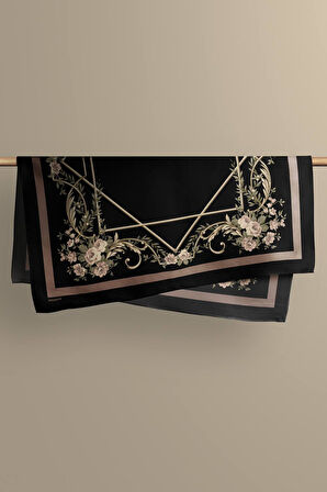 Kadın Yeşil Divan Desenli 50x50 Bandana HYL DG0963-22