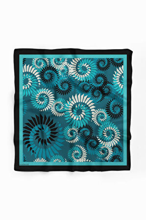 F63 Kadın Yakamoz Desenli 50x50 Bandana HYL DG0846-22