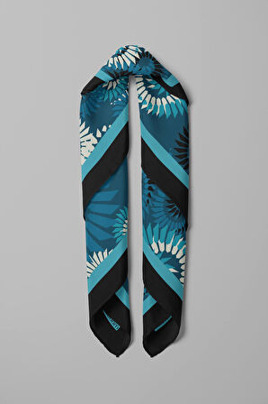 F63 Kadın Yakamoz Desenli 50x50 Bandana HYL DG0846-22