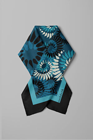 F63 Kadın Yakamoz Desenli 50x50 Bandana HYL DG0846-22