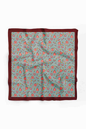 Kadın Açık Mavi Küçük Nar Desenli 50x50 Bandana DG0736
