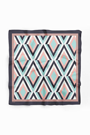 Z13 Kadın Büyük Baklava Desenli 50x50 Bandana DG0722-22