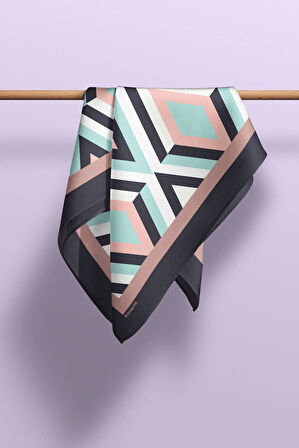 Z13 Kadın Büyük Baklava Desenli 50x50 Bandana DG0722-22