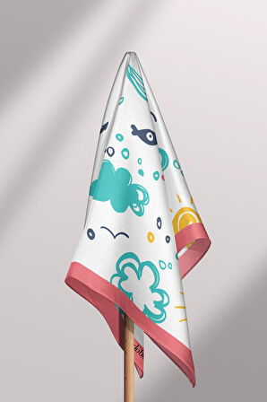 G69 Kadın Kayık Desenli 50x50 Bandana HYL DG0787-22