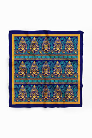 Y5 Kadın Tulip and Drop Desenli 50x50 Bandana DG0677-22