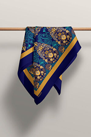 Y5 Kadın Tulip and Drop Desenli 50x50 Bandana DG0677-22