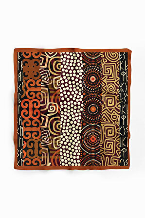 E96 Kadın Etnik Desenli Bandana 50x50 DG0253-22