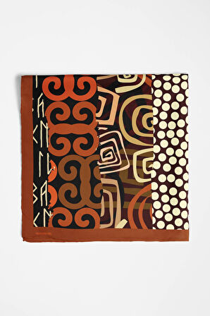 E96 Kadın Etnik Desenli Bandana 50x50 DG0253-22