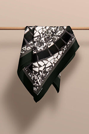 Y84 Kadın Kahverengi Sarmal Desenli 50x50 Bandana DG01023-22