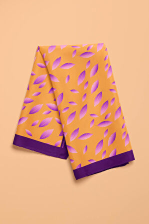 Z39 Kadın Sarı Feathers Desenli 50x50 Bandana HYL DG0696-22