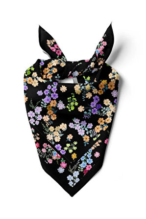 Kadın Çiçek Desenli 50x50 Bandana HYL DG01393-22