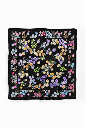Kadın Çiçek Desenli 50x50 Bandana HYL DG01393-22