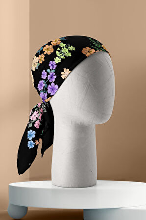 Kadın Çiçek Desenli 50x50 Bandana HYL DG01393-22