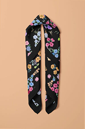 Kadın Çiçek Desenli 50x50 Bandana HYL DG01393-22