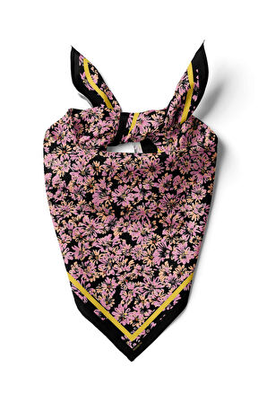 G27 Kadın Pembe Çiçek Desenli 50x50 Bandana HYL DG01392-22