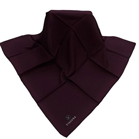 Vissona Vişne Çürüğü Düz Renk Tivil İpek Eşarp 327-0021