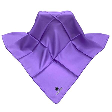 Vissona Lila Düz Renk Tivil İpek Eşarp 327-0022