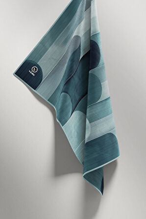 Twill Geometrik Desenli Petrol Yeşili Renkli 90x90 Eşarp (İpek İçermez) Kenar Dikiş Şekli El Dikişli