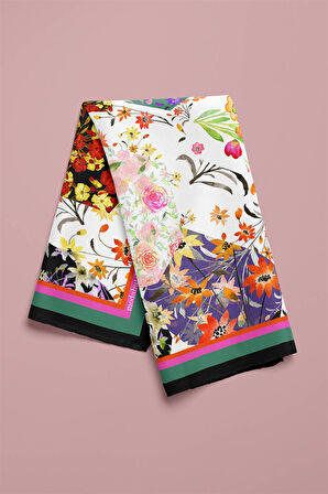 G66 FLOWERS PATCHWORK TASARIMLI BANDANA  DG11971