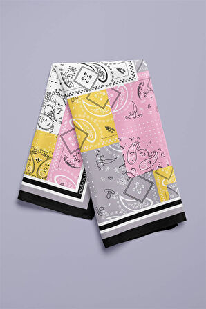 F72 ŞAL TASARIMLI PATCHWORK  BANDANA  DG11986