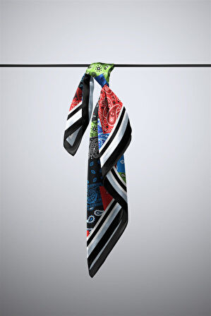 F76  PATCHWORK  ŞAL DESENLİ BANDANA  DG11987