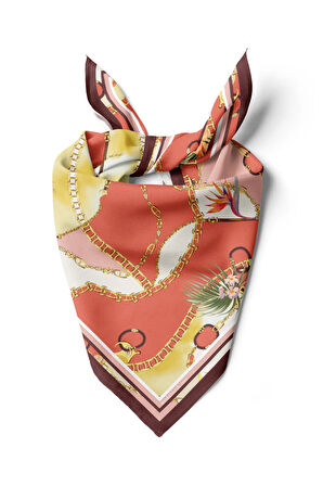 E119 FLOWERS ZİNCİR TASARIMLI BANDANA DG11990