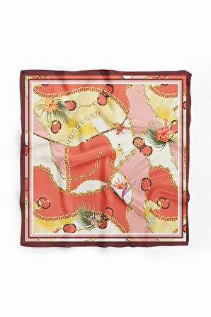E119 FLOWERS ZİNCİR TASARIMLI BANDANA DG11990
