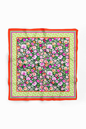 Y93 WATERCOLOR  FLOWERS TASARIMLI BANDANA DG12057
