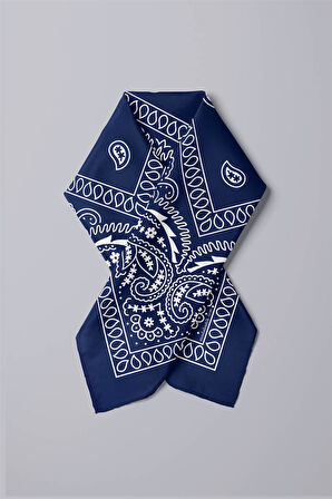 E60 NAVY BLUE ŞALLI BANDANA DG12186