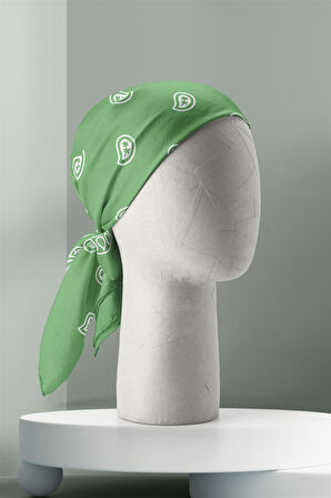 E94 LIGHT GREEN ŞALLI BANDANA DG12190