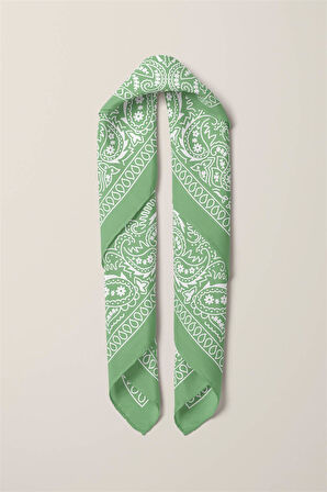 E94 LIGHT GREEN ŞALLI BANDANA DG12190