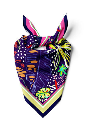 E70 BÜYÜK TROPIC YAPRAKLI MODERN BANDANA DG12455