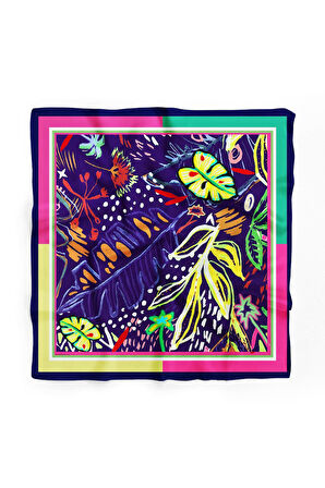 E70 BÜYÜK TROPIC YAPRAKLI MODERN BANDANA DG12455