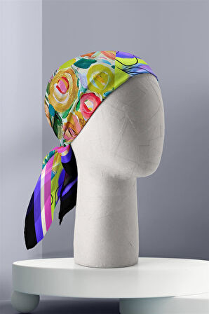 G109 OIL PAINT TASARIMLI BANDANA DG12459