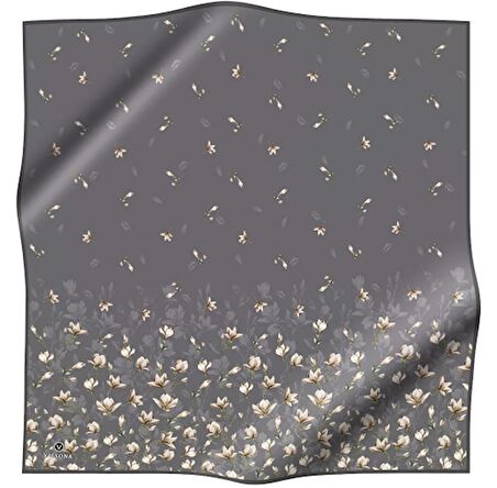 Vissona Twill İpek Eşarp Gri 0028-03