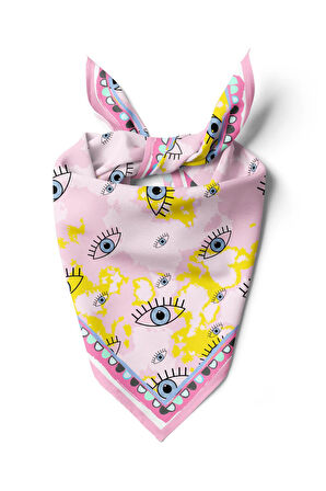 V59 EYES PİNK BATİK TASARIM BANDANA