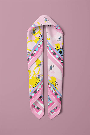 V59 EYES PİNK BATİK TASARIM BANDANA