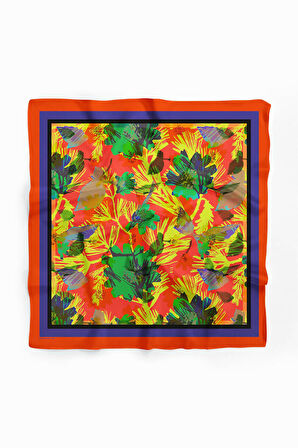 G63 Kadın Renkli Yaprak Desenli Bandana