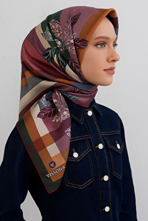 Vissona Tivil İpek Eşarp  50127 -  51262 Çiçek Desen
