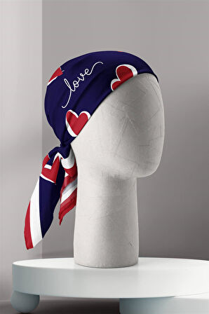 Y32 Modabutik Kalp Desenli Bandana