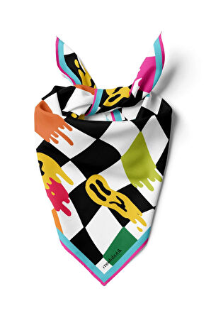 A112 Modabutik Smiley Desenli Bandana