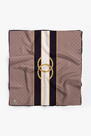 %100 İpek Kadın Desenli Bandana 80x80