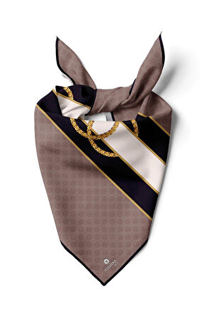 %100 İpek Kadın Desenli Bandana 80x80