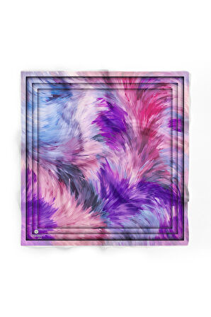 %100 İpek Kadın Desenli Bandana 80x80