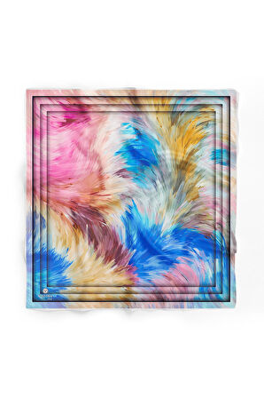 %100 İpek Kadın Desenli Bandana 80x80